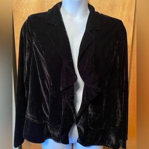 Lane Bryant Plus Size Woman's Size 18 Black Velore Party Jacket